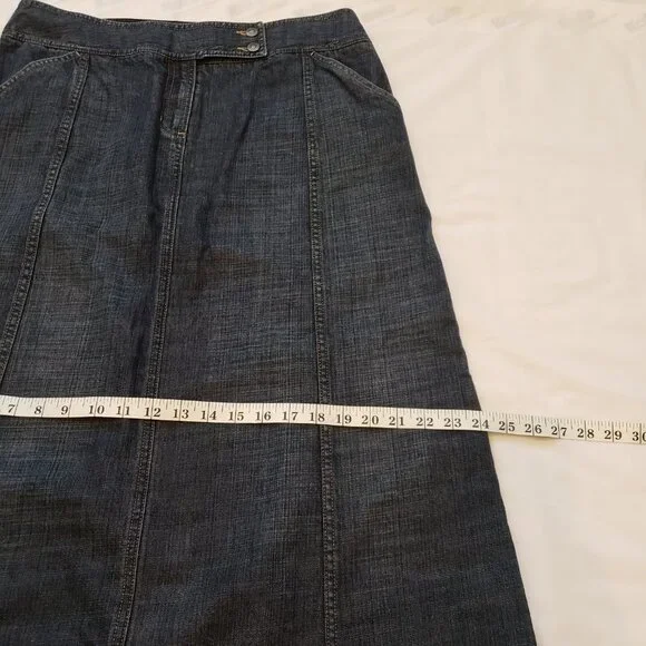 Liz Claiborne Denim Midi Skirt 4 Pocket Cotton Blue Size 10 - Picture 9 of 13